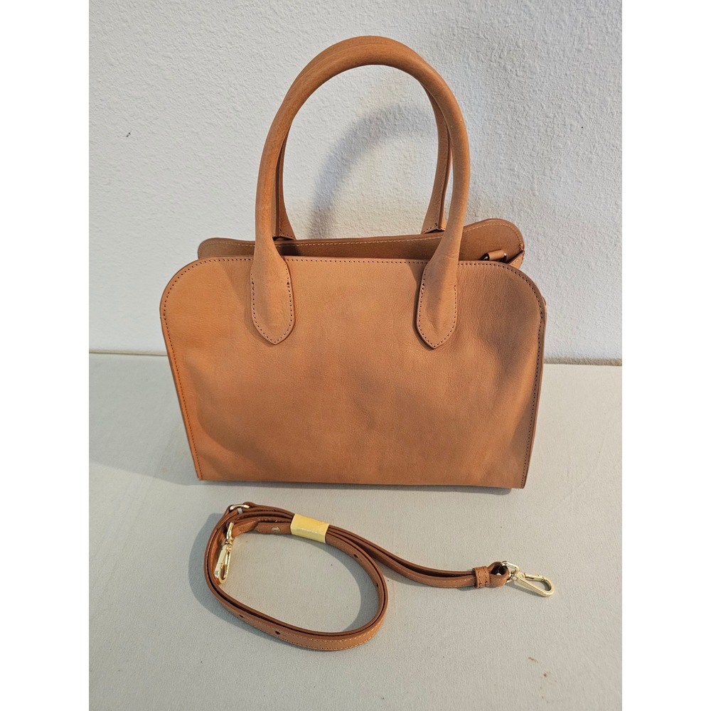 Claudia Firenze Satchel Tan Genuine Leather Made In Italy
